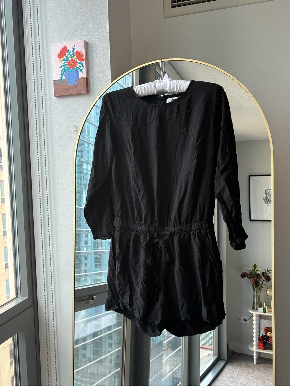 Old Navy Black Long Sleeve Romper